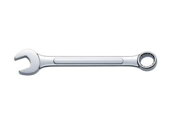 Polished metal adjustable wrench against a black background.