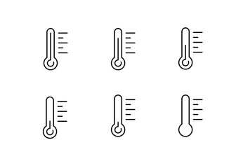 Weather icon set – outline, linear, temperature and forecast symbols