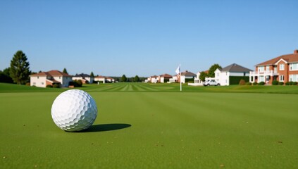 Fototapeta premium Neighborhood with golf courses as its primary feature