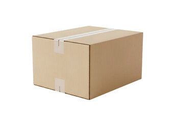 Cardboard box with tape.