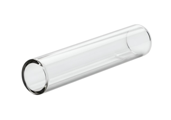 Clear glass tube with uniform thickness.
