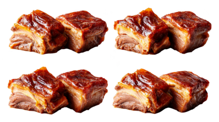 Sizzling and delicious, four pieces of grilled meat for a hearty flavorful feast