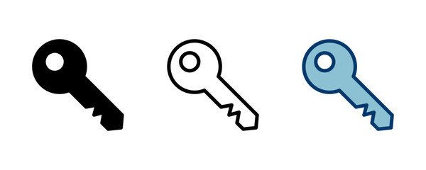 Key icon vector isolated on white background. Key vector icon. Key symbol. security