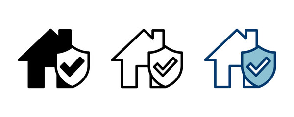 House insurance icon vector isolated on white background. house protection icon.