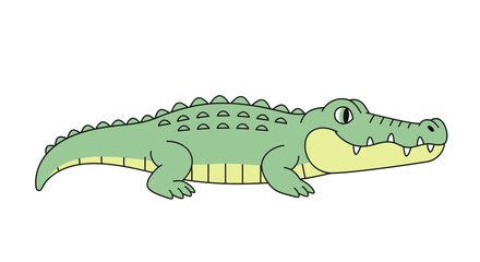 Fototapeta premium Smiling Cartoon Crocodile Vector Illustration 