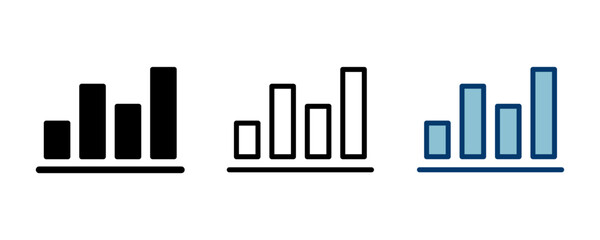 Growing graph Icon vector isolated on white background. Chart icon. Graph vector