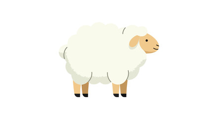 Obraz premium Cute Cartoon Sheep Vector Illustration 