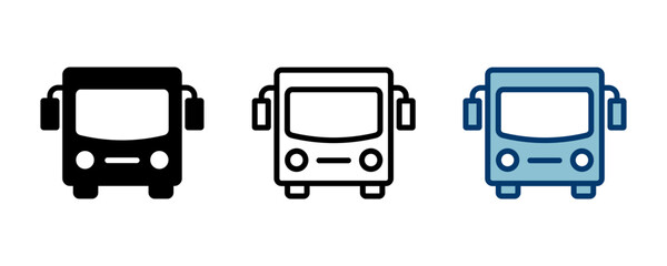 Bus Icon vector isolated on white background. Black bus vector icon