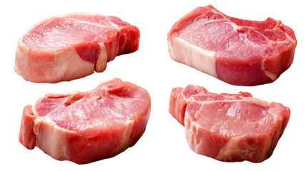 Sizzling cuts of meat on black, a culinary delight for food enthusiasts juicy,