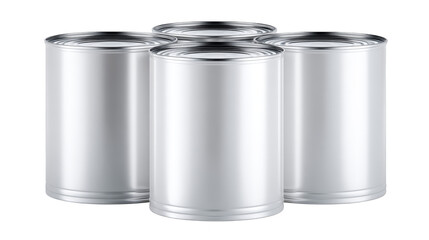 Three aluminum cans with lids, ideal for beverage packaging and storage solutions