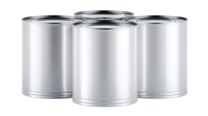 Three aluminum cans with lids, ideal for beverage packaging and storage solutions