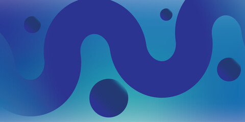 Obraz premium Creative abstract background with smooth blue curves and round shapes over a blue light gradient. Perfect for modern design, web interfaces, posters, or branding visuals.