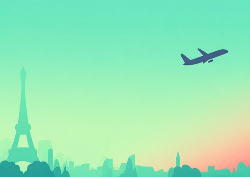 Parisian adventure airplane travels across skyline