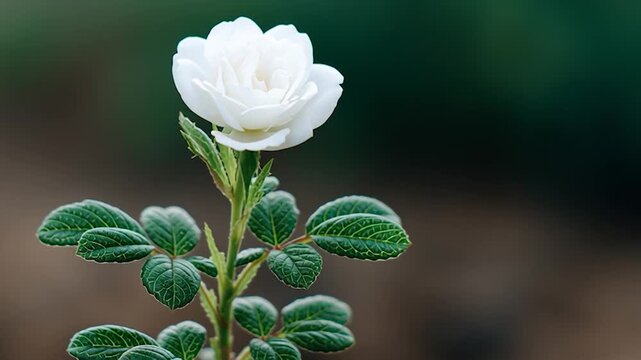Flower blooming in dry, barren land. Ideal for conveying themes of strength, beauty emerging from hardship, and the tenacity of life.