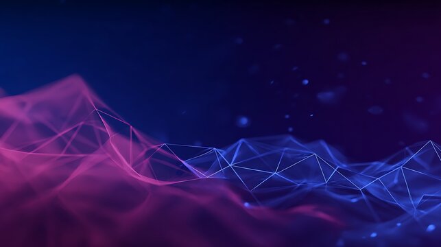 Abstract network with flowing magenta energy