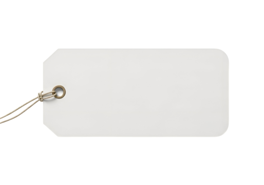Blank price tag with string and hole.