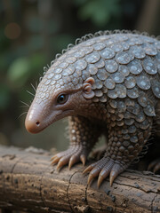 Obraz premium Indian Pangolin or Anteater (Manis crassicaudata) one of the most traffic/smuggled wildlife species in the world for its scales and meat