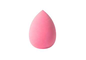 Pink beauty blender isolated on black background.