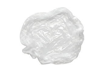 Wrinkled transparent plastic sheet on a black background.
