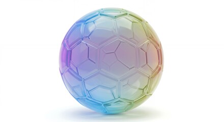 Fototapeta premium Abstract sphere with geometric pattern and color gradient against white background