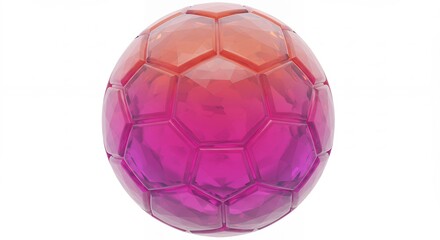 Naklejka premium Gradient colored soccer ball on white background sport concept