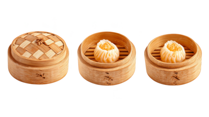 Steaming tradition, three wooden steamers for healthy and delicious cooking three