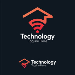 Smart Home WiFi Signal Logo combining House and S-Letter for Connected Living Solutions