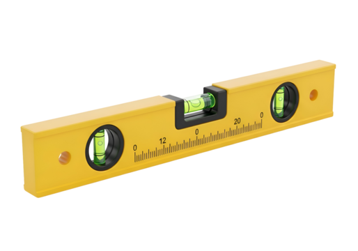Yellow construction level with markings.