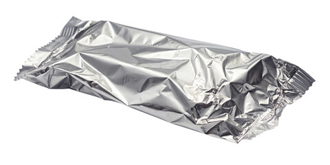 Naklejka premium Crumpled Aluminum Foil Isolated on Transparent Background Shiny Wrinkled Aluminum Foil Texture with Reflections