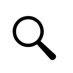 Magnifier symbol logo icon with transparent background in black and white style
