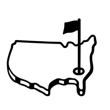 Golf tournament logo icon with transparent background in black and white style
