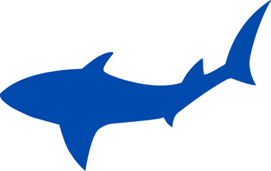 Shark silhouette vector isolated on white. Shark mascot. Shark with mouth closed giant apex predator cartoon animal design flat vector illustration isolated on white background