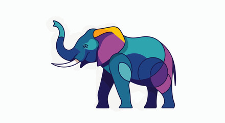 Obraz premium Colorful Elephant Illustration, Creative Art, Digital Graphic Design, Vibrant Colors, Modern Style