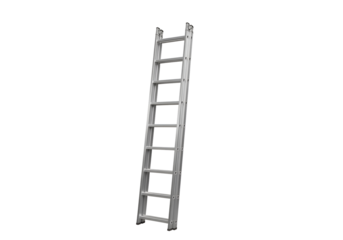 Metal ladder against a black background.