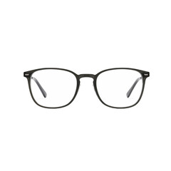 Stylish modern eyeglasses with dark frames and clear lenses isolated on transparent background for fashion and optical wear