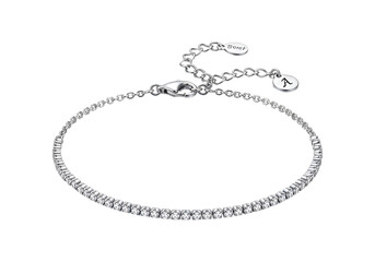 Elegant silver bracelet with small stones.