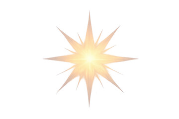 Obraz premium Glowing yellow star radiating bright light against a transparent background, enhancing christmas and holiday-themed designs with festive charm