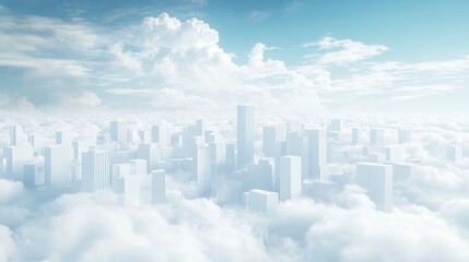 Obraz premium Cloud City A Dreamlike Metropolis.