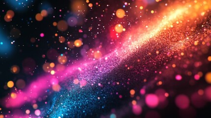Fototapeta premium Vibrant Glittering Cosmic Dust Wave.