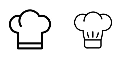Chef Hat Culinary Cooking Outline Vector Icon