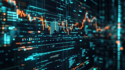 Fototapeta premium Digital Finance Data Streams Market Trends.