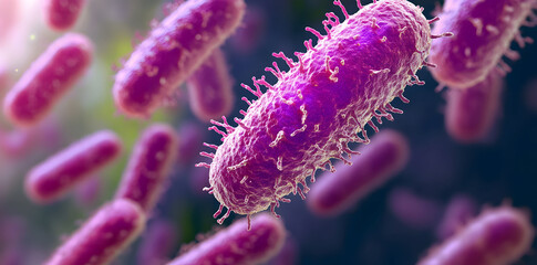 Legionnaires disease bacteria illustration. Colorful microscopic view of bacteria in a vibrant environment, showcasing their unique structures and interactions