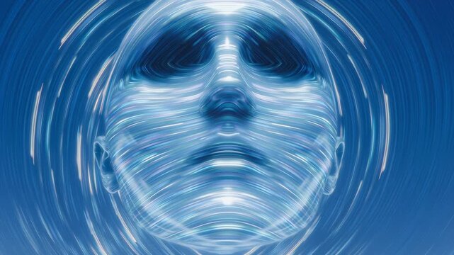 Futuristic Digital Face Showcasing Technology and Innovation in DevSecOps Cloud Environment with AI and Abstract Design Elements