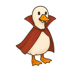 Fototapeta premium A goose wearing a vampire costume with fangs