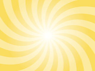 Naples yellow sunburst background. orange color radial retro glowing rays banner. Abstract retro whirlwind starburst vector abstract background. Twisted radial illustration.