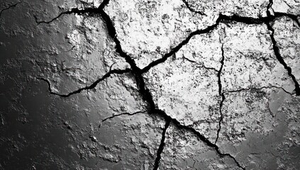 close-up of cracked dry earth surface showing deep fissures and textured soil under dramatic lighting