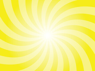 Pure yellow sunburst background. orange color radial retro glowing rays banner. Abstract retro whirlwind starburst vector abstract background. Twisted radial illustration.