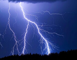 Stormy sky with lightning striking