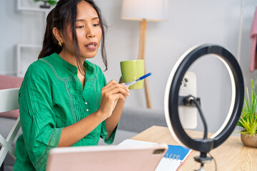 Influencer creating engaging content for social media followers