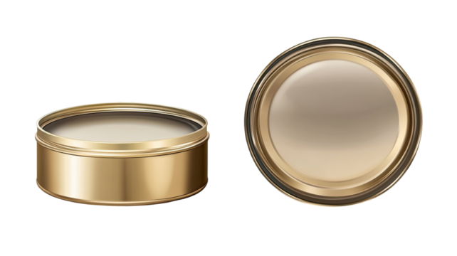 Realistic open tin can food container 3D render on white background